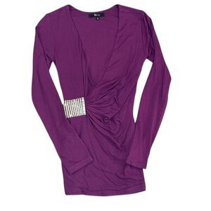Sky Purple long sleeve top with rhinestone detail
